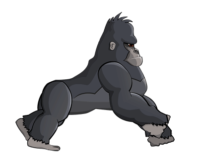 Gorilla run cycle animation
